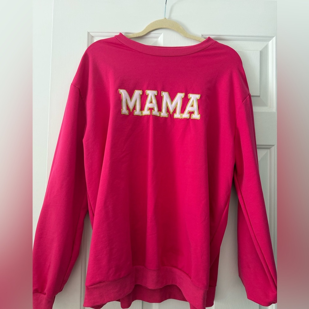 Women's Pink 'MAMA' Crew Neck Sweater